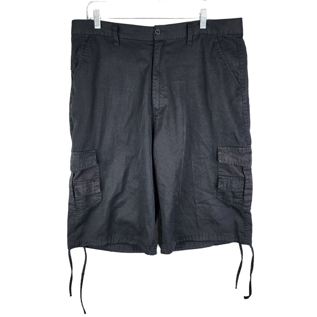 Men's Black Cargo Shorts Brooklyn State 14" Inseam Size 38